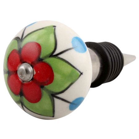 Green Clove Flower Ceramic Wine Stopper